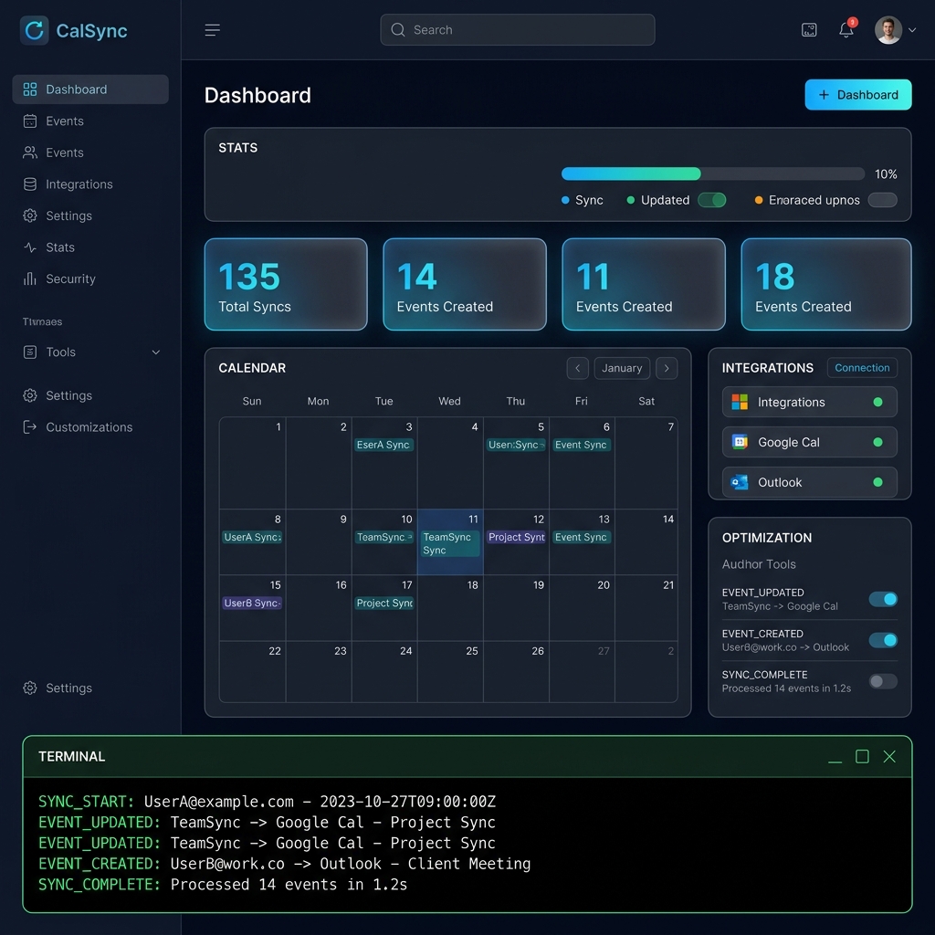 CalSync Premium Dashboard Preview